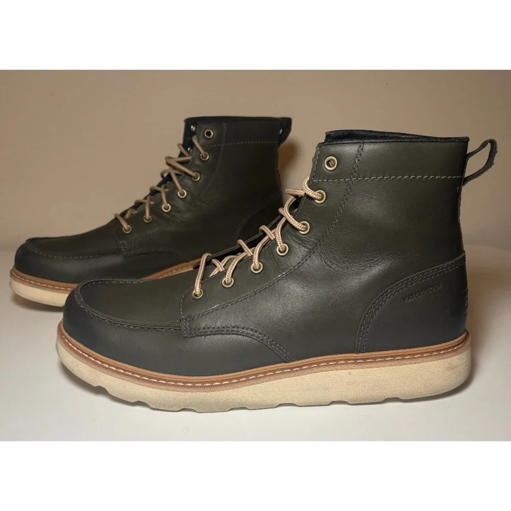 Man's SOREL Slabtown 62' Moc Waterproof Boot | Green | Size 13